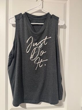 Nike Dark Gray Muscle Tank with White "Just Do It." Script